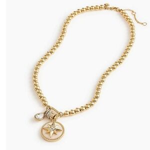 J.Crew Factory Gold Tone Beaded‎ Star Charm Necklace NEW